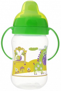 Поильник-непроливайка зеленый с особопрочным носиком серия Русские мотивы, 250 мл, 6+ мес (Lubby, 15182/144/12_зеленый)